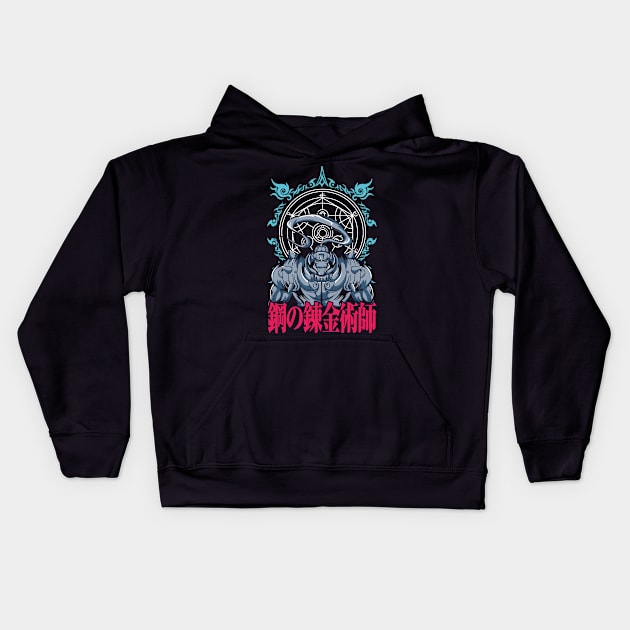 Alphonse Elric: Bound by Steel | Fullmetal Alchemist Brotherhood Kids Hoodie by Silvercrowv1